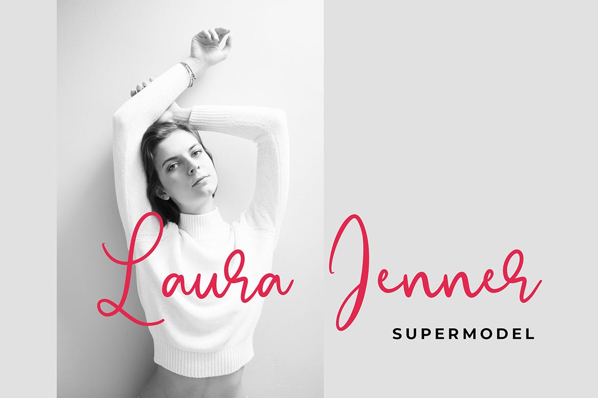 可爱风格英文现代书法字体素材库精选 Emellyn Lovely Modern Calligraphy Font插图(4)