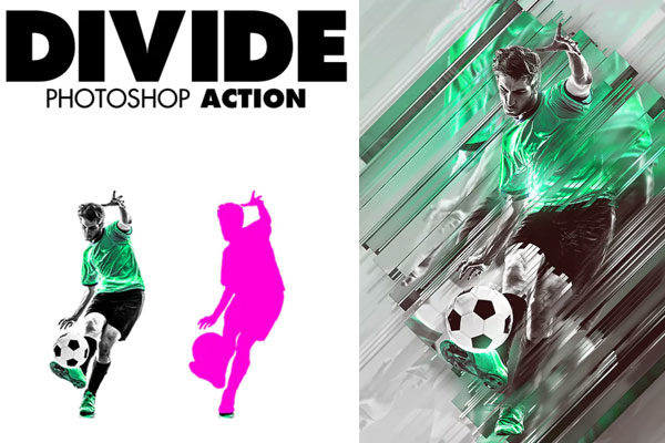 动感模糊玻璃效果PS动作下载 Divide Photoshop Action