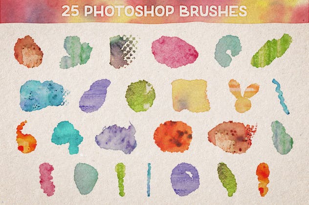 DIY水彩插画设计工具包v1(样式/PS笔刷/纹理) Watercolor Magic Volume 1插图(2)