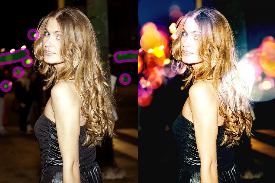 炫酷高光散景特效生成器PS动作 Bokeh Bomb Creation Kit插图(3)