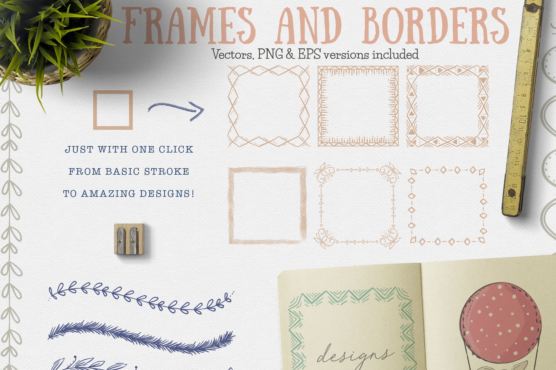 矢量花边装饰AI笔刷套件 Essential Vector Decoration Kit插图(1)