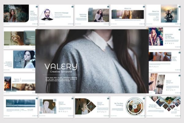 超现代独特设计多功能PPT演示模板 Vallery Powerpoint