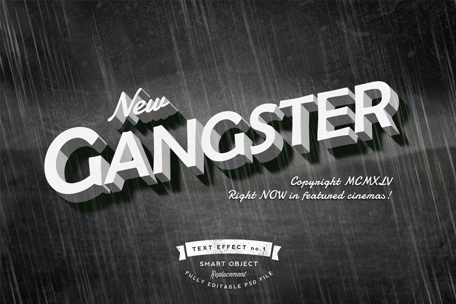 6款老电影标题文本图层样式 6 Old Movie Titles插图