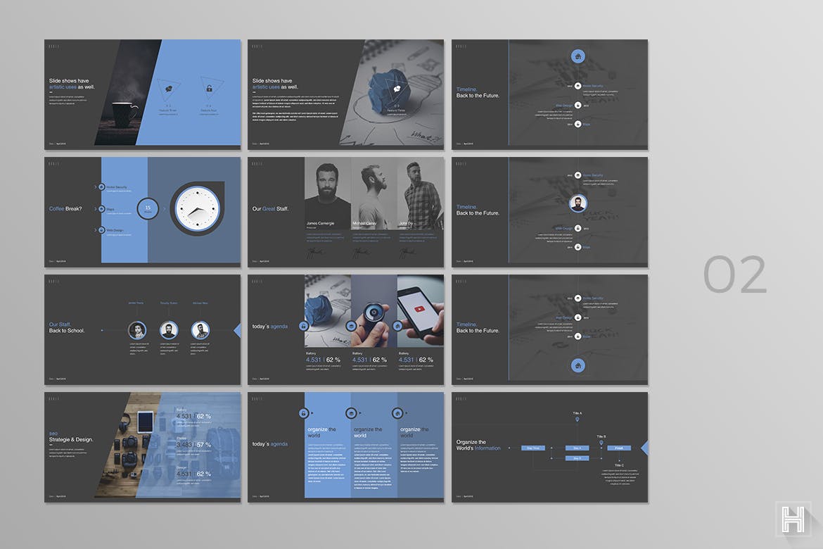 专业的时尚高端商务商业质感Google Slide幻灯片powerpoint演示模板（pptx）插图(2)
