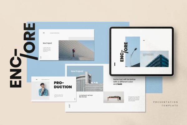 极简主义设计风格建筑设计商业服务素材库精选PPT模板 ENCORE – Minimal Business Powerpoint