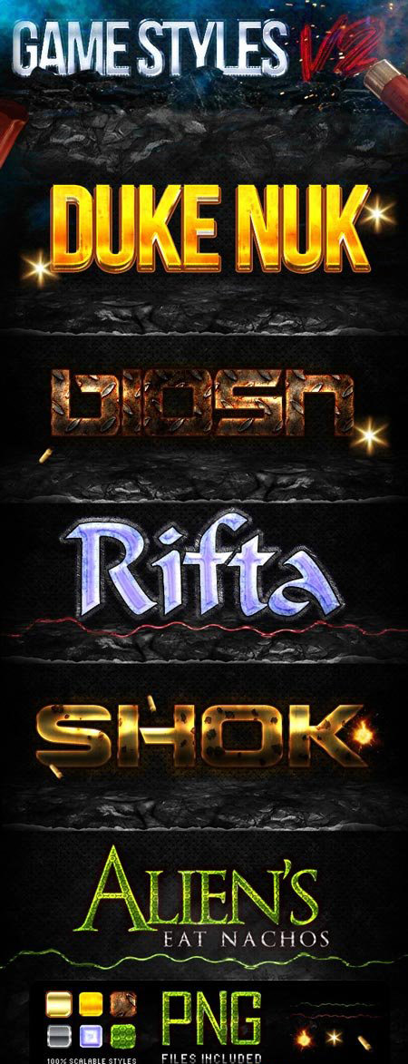 酷炫游戏风格的photoshop图层样式下载[PSD]插图