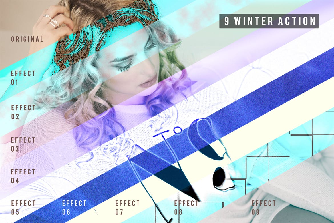 照片添加冬天雪花冰霜氛围特效素材库精选PS动作 Winter Pack Photoshop Action插图(1)