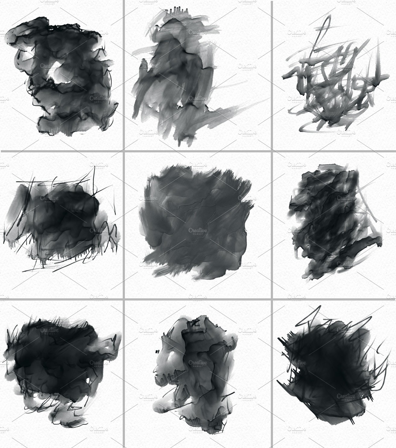 素材库下午茶：30个高品质的手绘水彩风格的PS画笔笔刷插图(2)