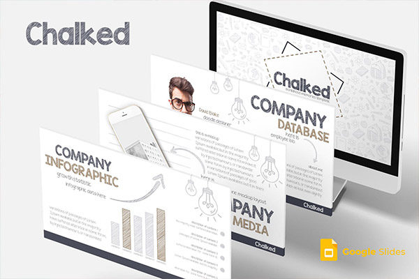 时尚多用途的个性粉笔字黑板版效果Google Slides谷歌幻灯片powerpoint演示模版（pptx）
