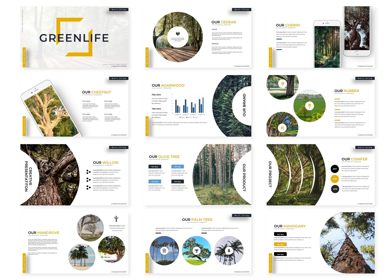 绿色大自然美丽风景主题谷歌幻灯片模板 Greenlife – Google Slides Template插图(1)