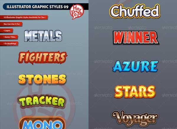 矢量的AI字体特效图层样式下载[Ai]