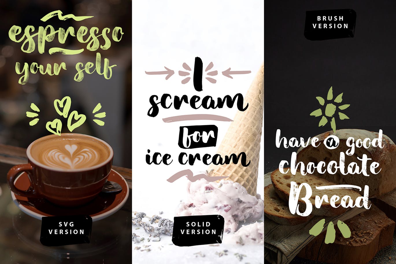 饮食主题设计适用英文毛笔字体下载 Soondae | Natural & Organic Brush Font插图(2)