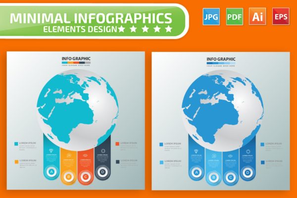 全球数据化信息图表矢量图形素材库精选素材 Global Infographic Elements Design
