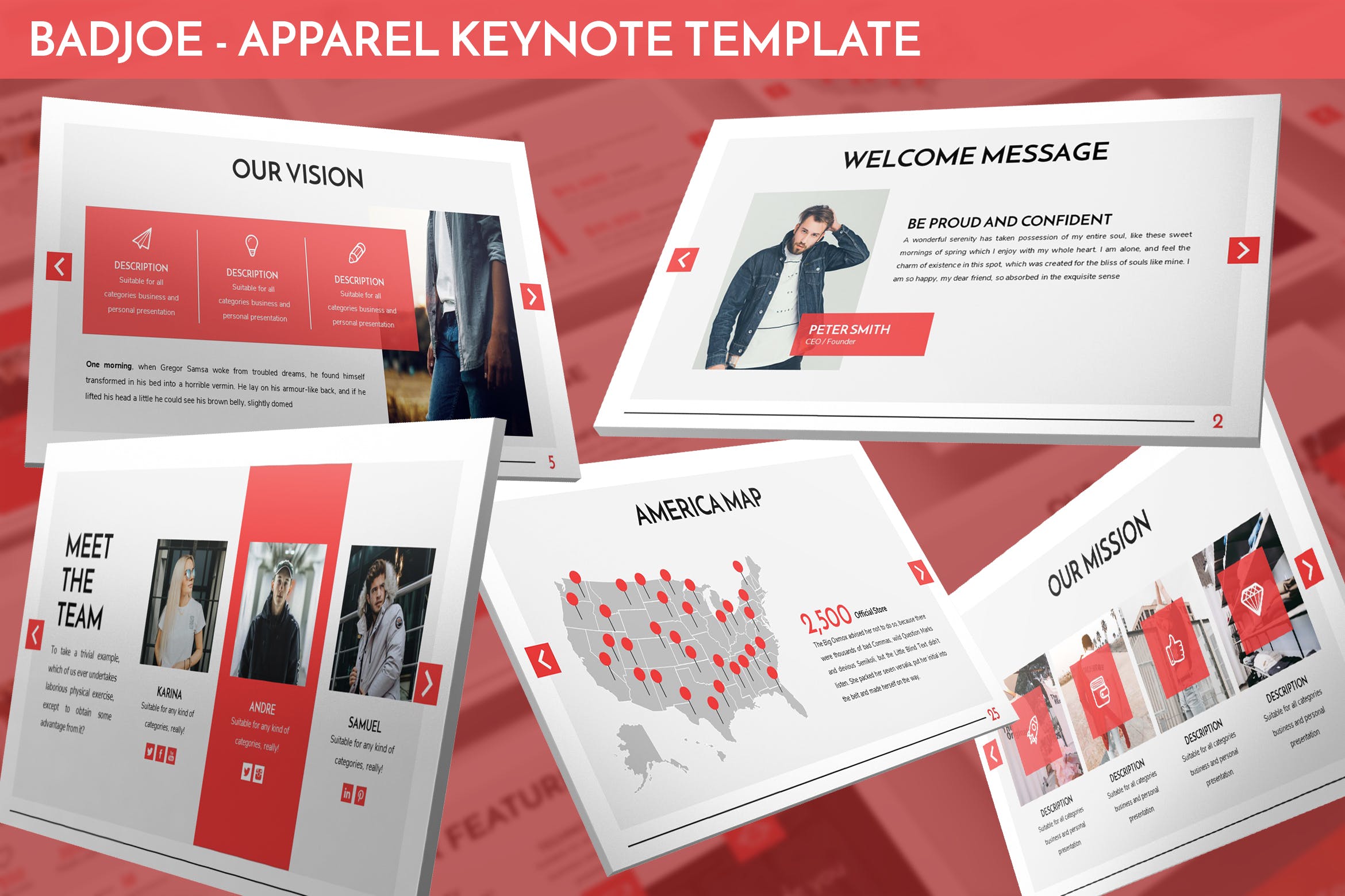 服装主题Keynote演讲幻灯片模板下载 Badjoe – Apparel Keynote Template插图