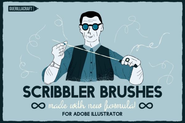 潦草风格线条AI笔刷 Scribbler Brushes for AI