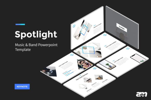 创业型公司/企业业务介绍Keynote幻灯片模板 Spotlight – StartUp Keynote Template
