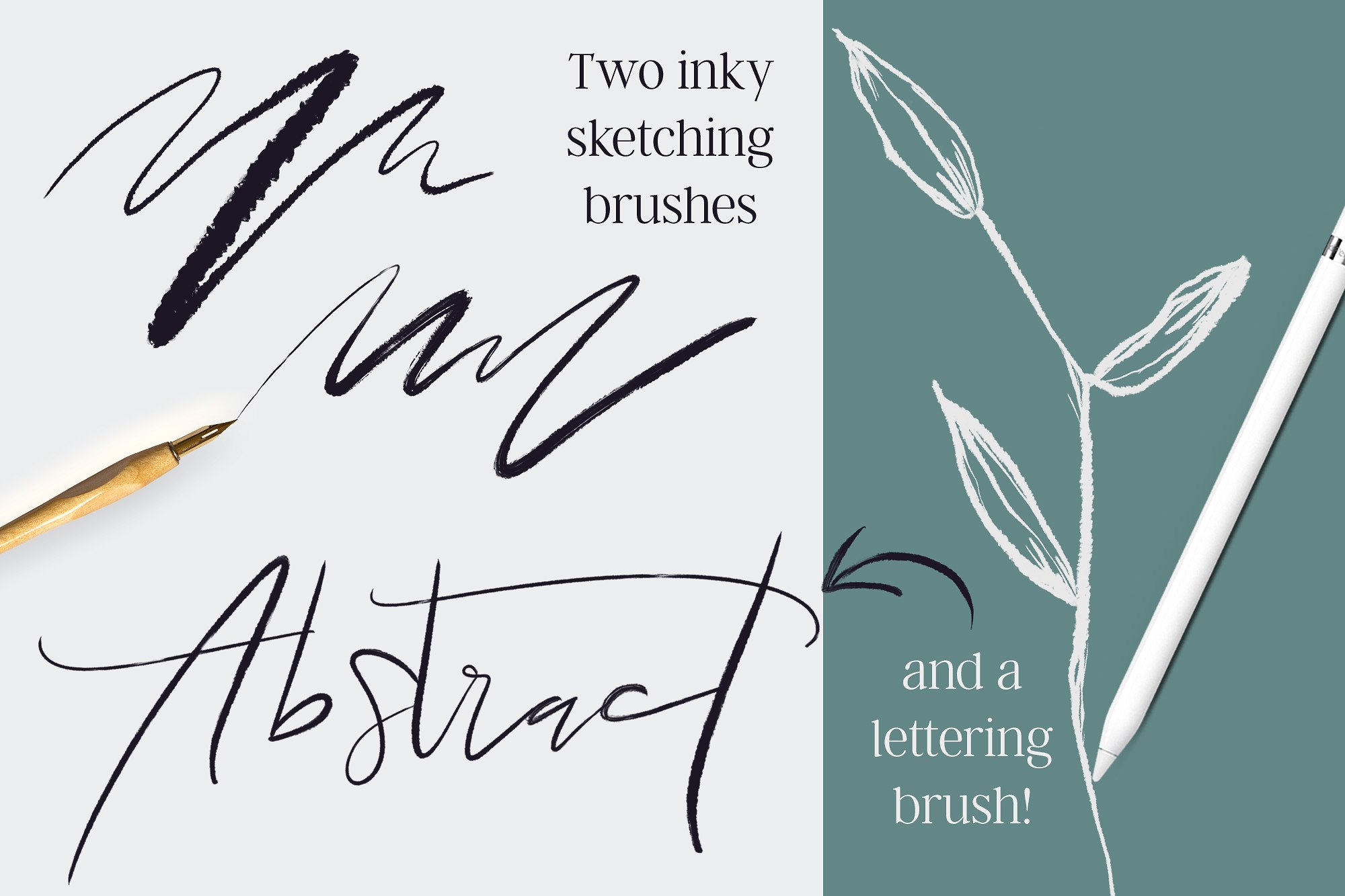 墨水素描图案&图案印章Procreate笔刷 Inky Abstract Procreate Brushes插图(6)