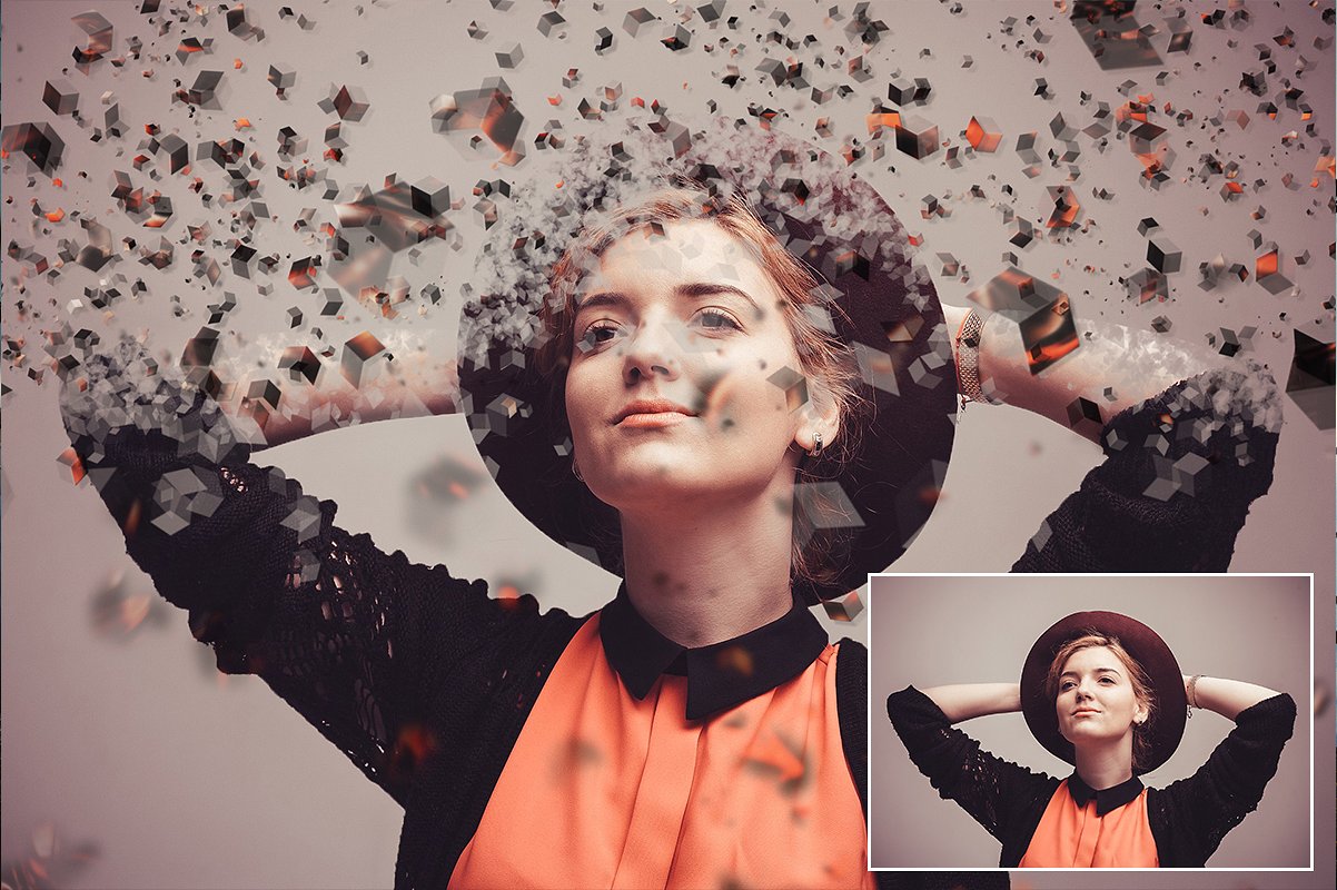 炫酷逼真色散消失效果PS动作 Dispersion Actions Bundle插图(13)