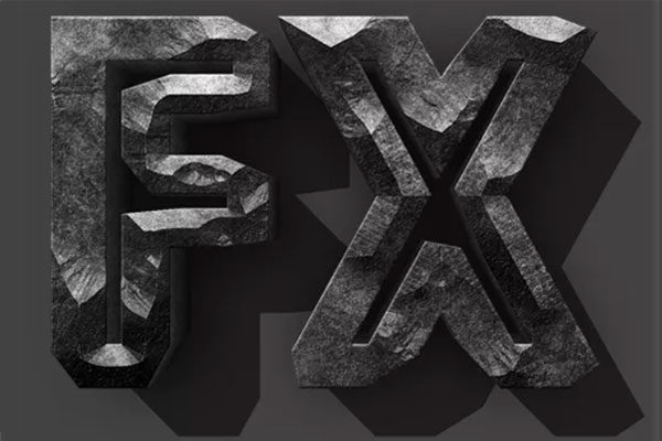 【FX】逼真的厚重雕刻岩石纹理ps动作下载 SCULPED Stone FX Action