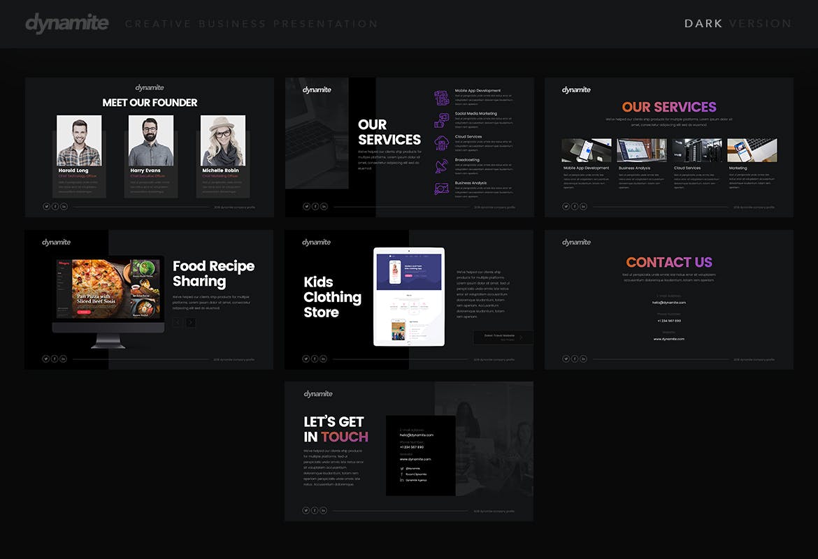高逼格创意设计公司适用Keynote演示文稿模板 Dynamite – Creative Keynote Presentation插图(3)