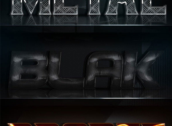 史诗般的金属质感图层样式大集合