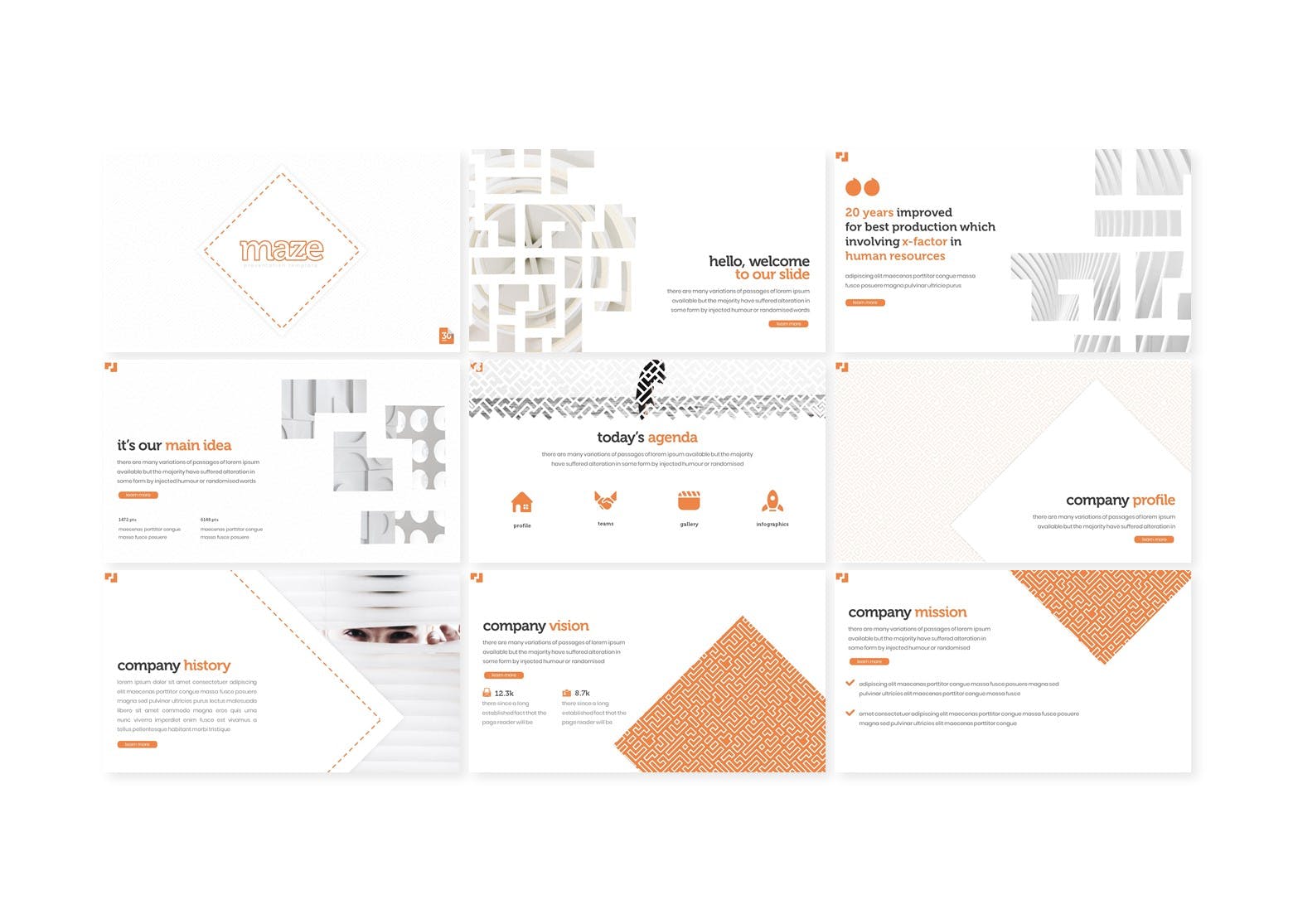创新企业/企业团队介绍PPT幻灯片模板 Maze – Powerpoint Template插图(1)