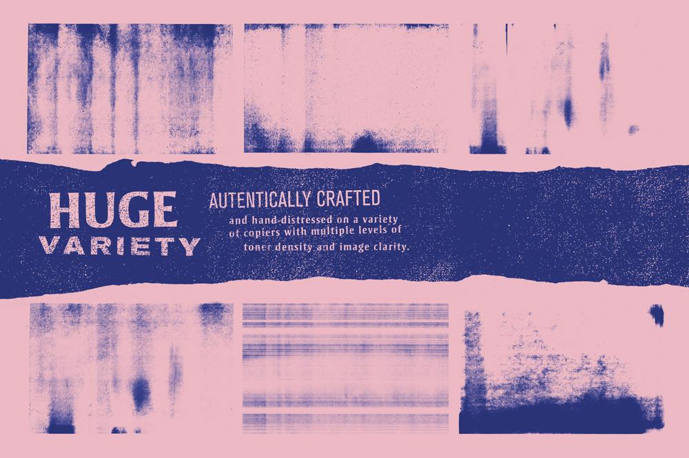 磨损的影印纹理&笔刷 NASTY COPY Photocopy Texture Kit插图(1)