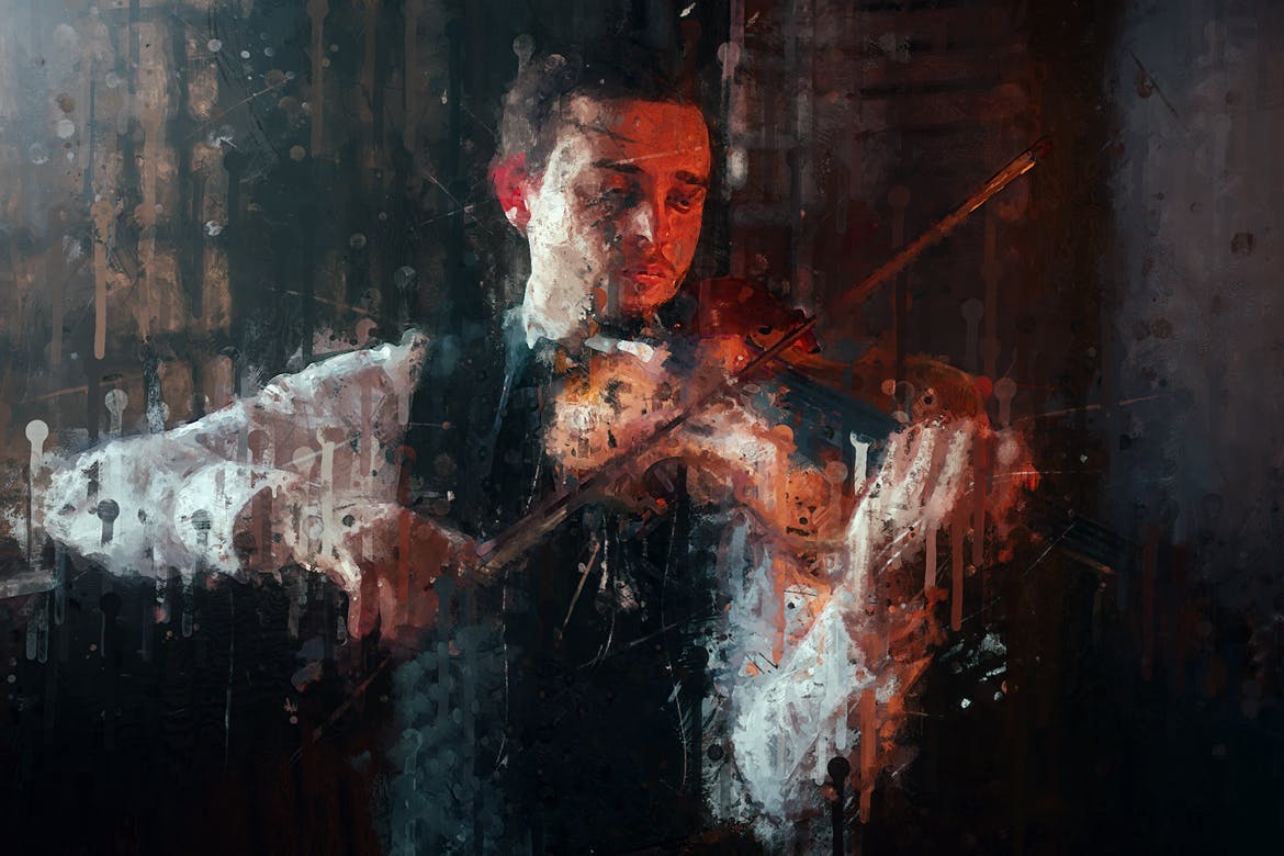 抽象颜料油画效果一键生成PS动作 Painting Photoshop Action插图(4)