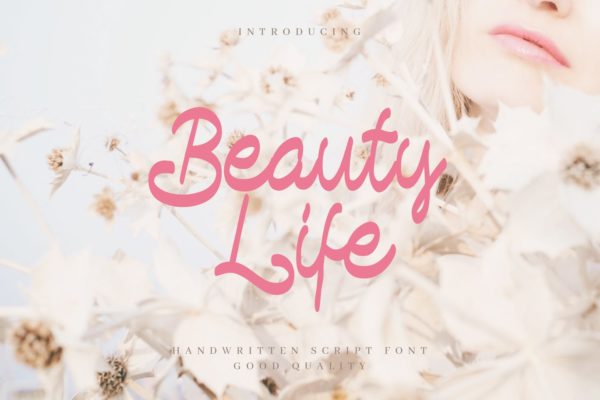 简单浪漫书写风格英文手写字体 Beauty Life – Romantic Handwritten Script