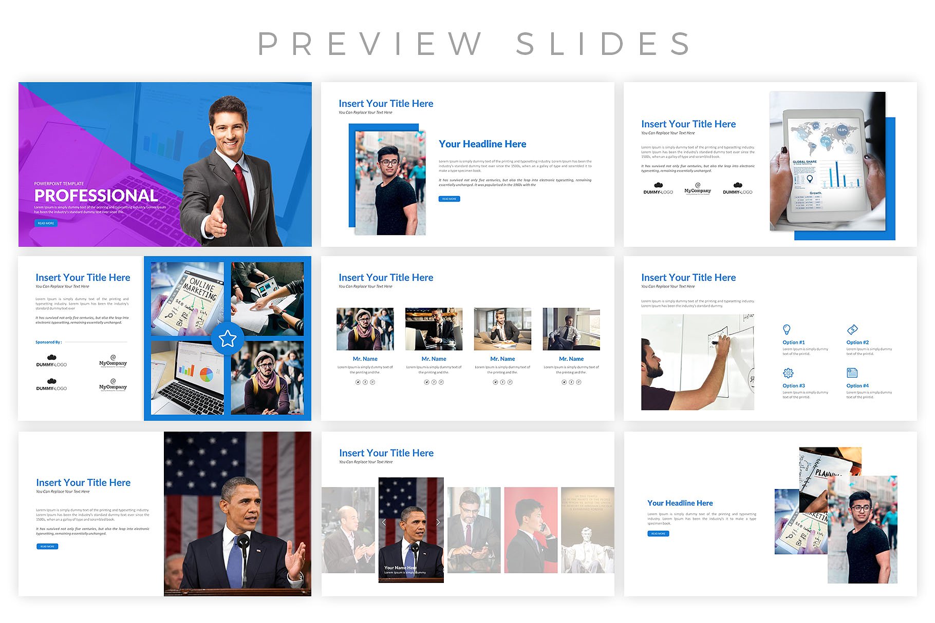 现代专业介绍的幻灯片模板下载 Professional Presentation Template [key,PPTX]插图(1)