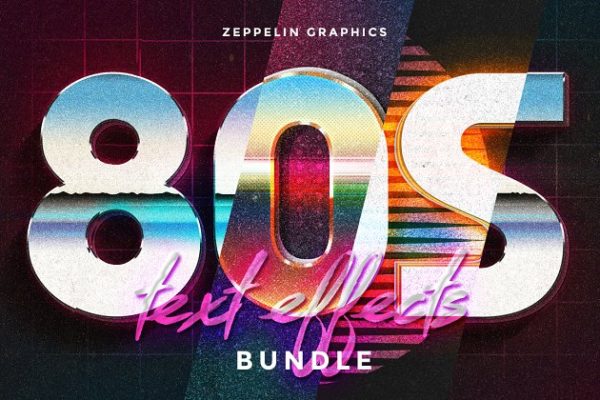 80s年代风格文本风格图层样式 80s Text Effects Minibundle