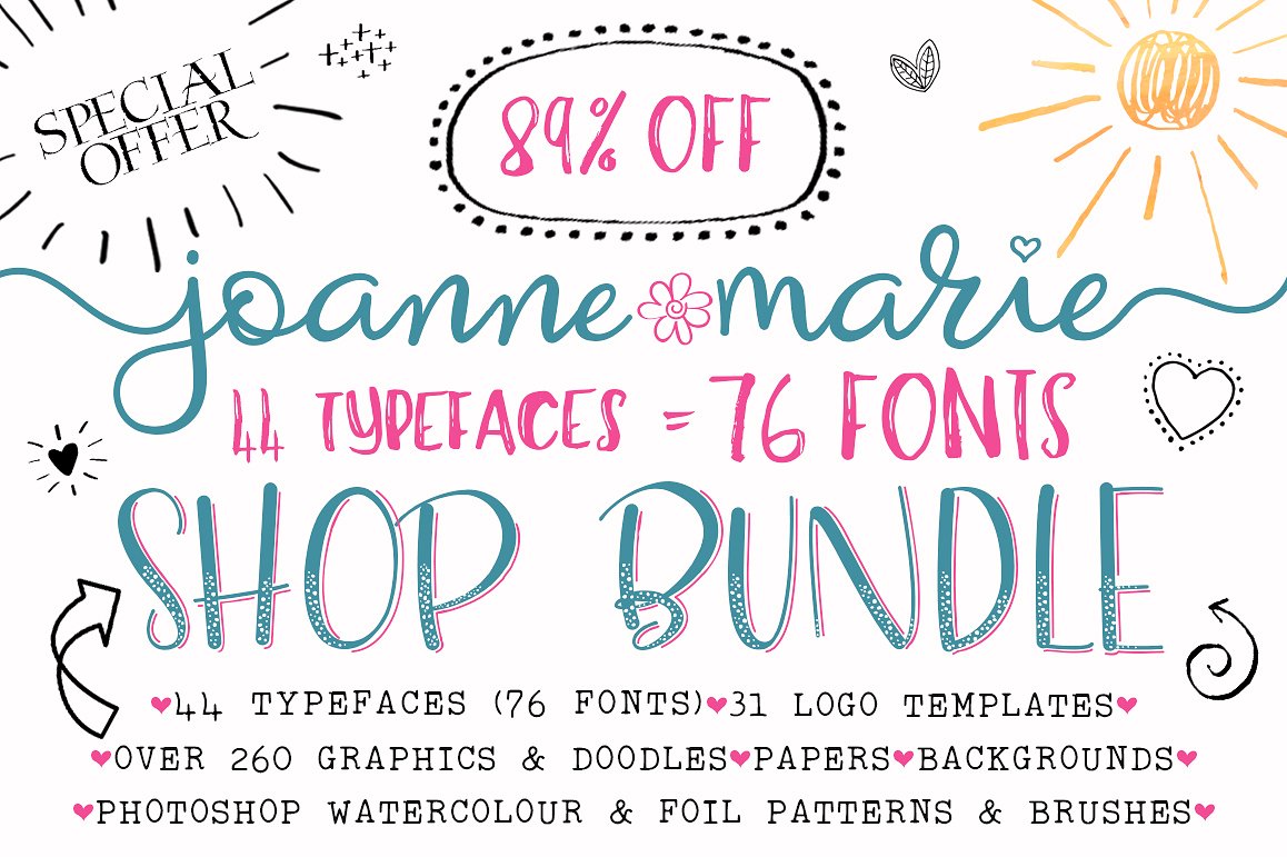 海报设计字体素材包 Font Bundle – Shop Bundle（极力推荐）插图
