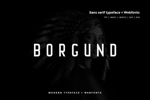 现代极简主义风格无衬线英文字体 Borgund – Modern Typeface + WebFont