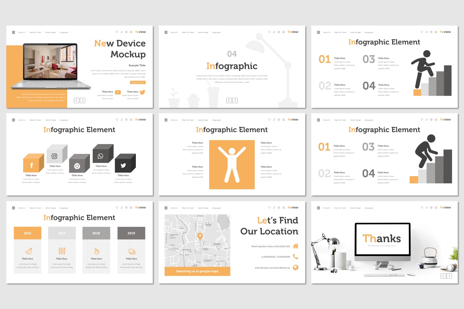 企业对外宣传谷歌幻灯片设计模板 Review – Google Slides Template插图(4)