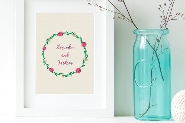 水彩花卉绘画图案&AI画笔笔刷 Illustrator Floral Art & Pattern Brushes插图(3)