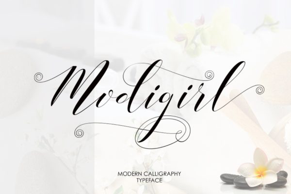 花式英文手工制作书法字体下载 Modigirl Script