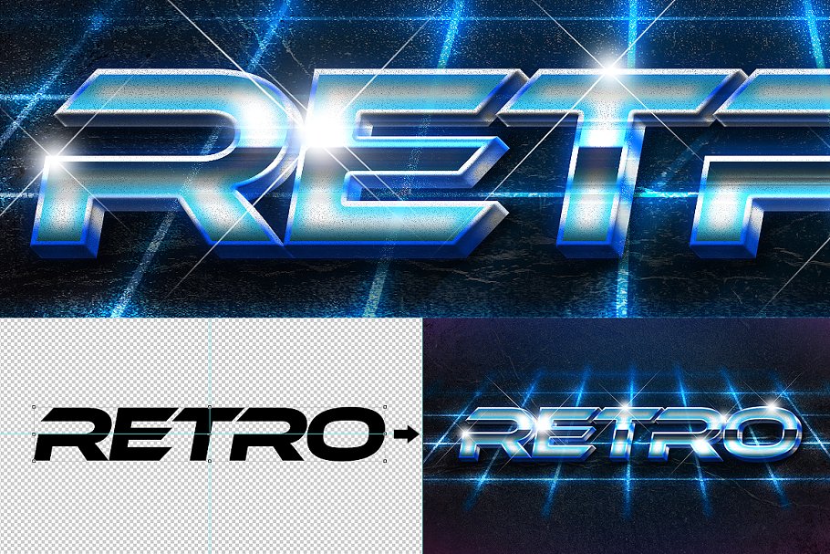 80s年代风格文本风格图层样式 80s Text Effects Minibundle插图(23)