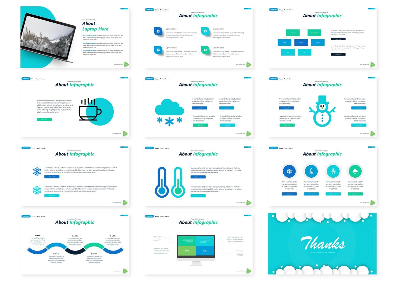 冬季元素排版风格素材库精选PPT模板 Snowie | Powerpoint Template插图(3)