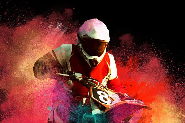 炫彩粉末喷溅特效PS动作 Color Dust Photoshop Action插图(4)