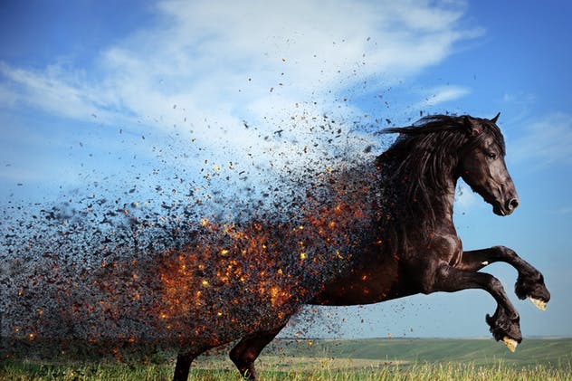 局部灰烬湮灭效果PS动作 Ashes n Embers Photoshop Action插图(5)