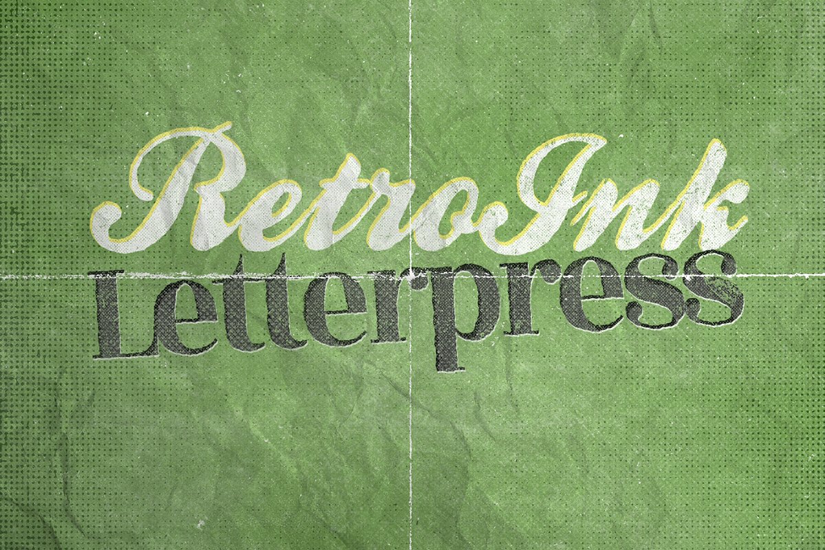 复古风格凸版印刷纹理PS图层样式插图