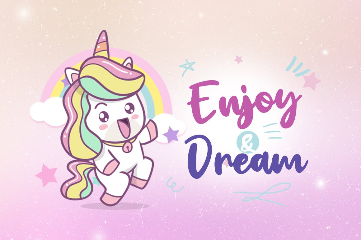 有趣大胆的英文儿童书法字体 Kindness Unicorn插图(2)