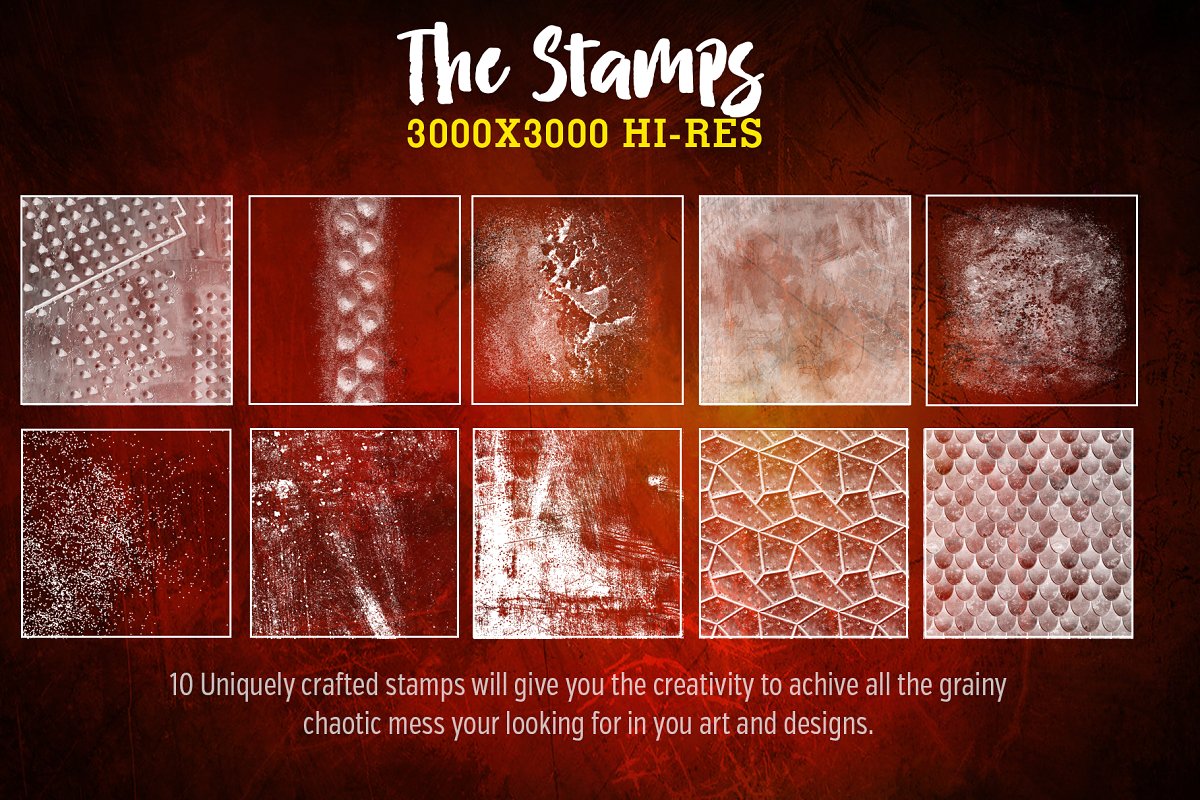 Procreate专用Grunge骷髅风格巨无霸笔刷套装插图(3)