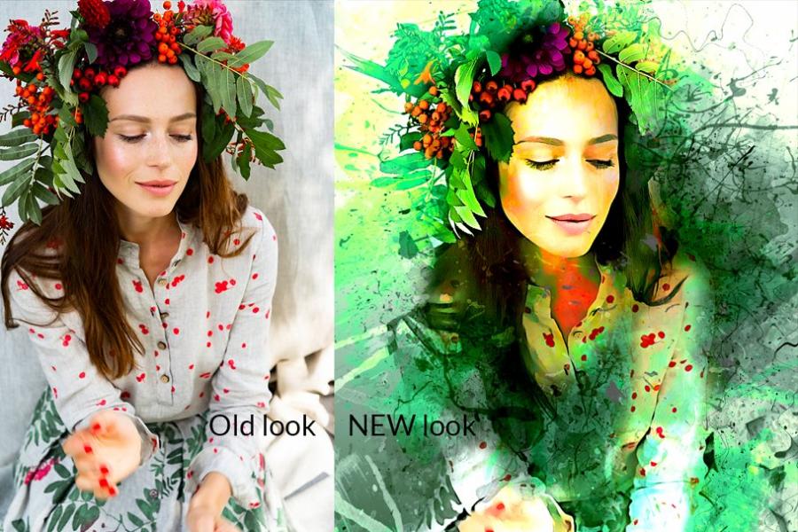 一款泼溅墨水艺术风格效果的PS动作插图(10)