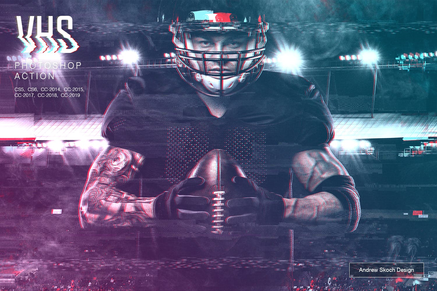 家用录像系统信号故障屏幕效果PS动作 VHS Photoshop Action插图(4)