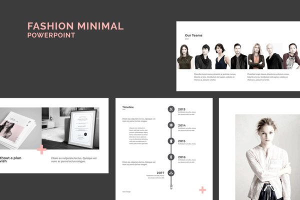 极简主义风格时尚行业适用PPT幻灯片模板 Minimal Fashion PowerPoint