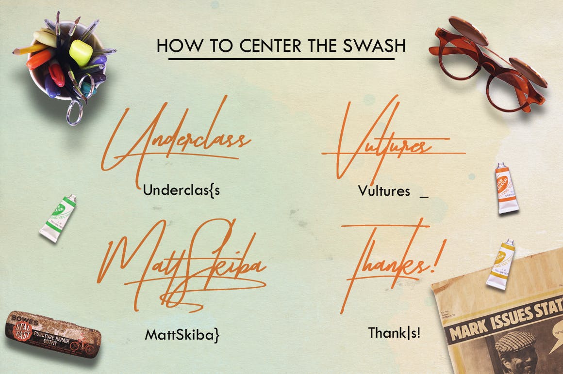 英文画笔签名艺术字体下载 Taken by Vultures (Script)插图(5)