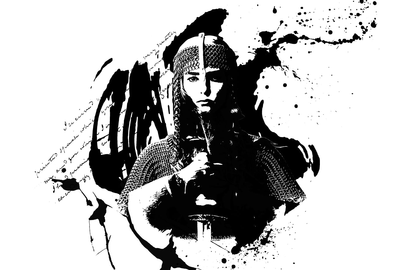 经典泼墨剪影艺术风格照片特效PS动作 Signature CS4+ Photoshop Action插图(1)