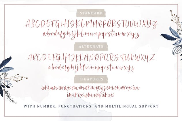 现代可爱英文书法字体下载 Sharon Baker – Modern Script插图(8)