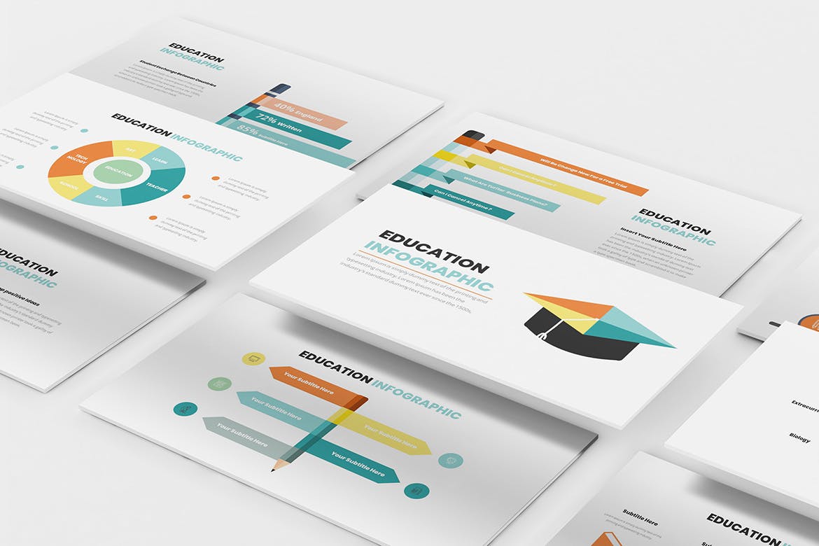 教育主题信息图表风格素材库精选PPT模板 Education Infographic Powerpoint Template插图(5)